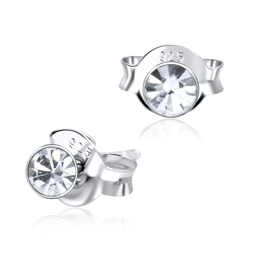 Roundy Stone Silver Stud Earring ST-1103 (3.0mm)